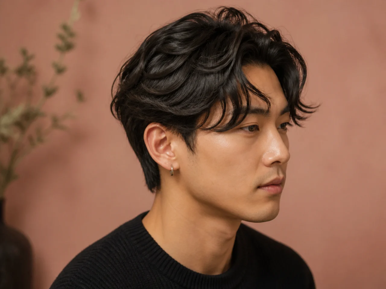 Editorial lineup of comma haircut variations on straight, wavy, and curly hair
