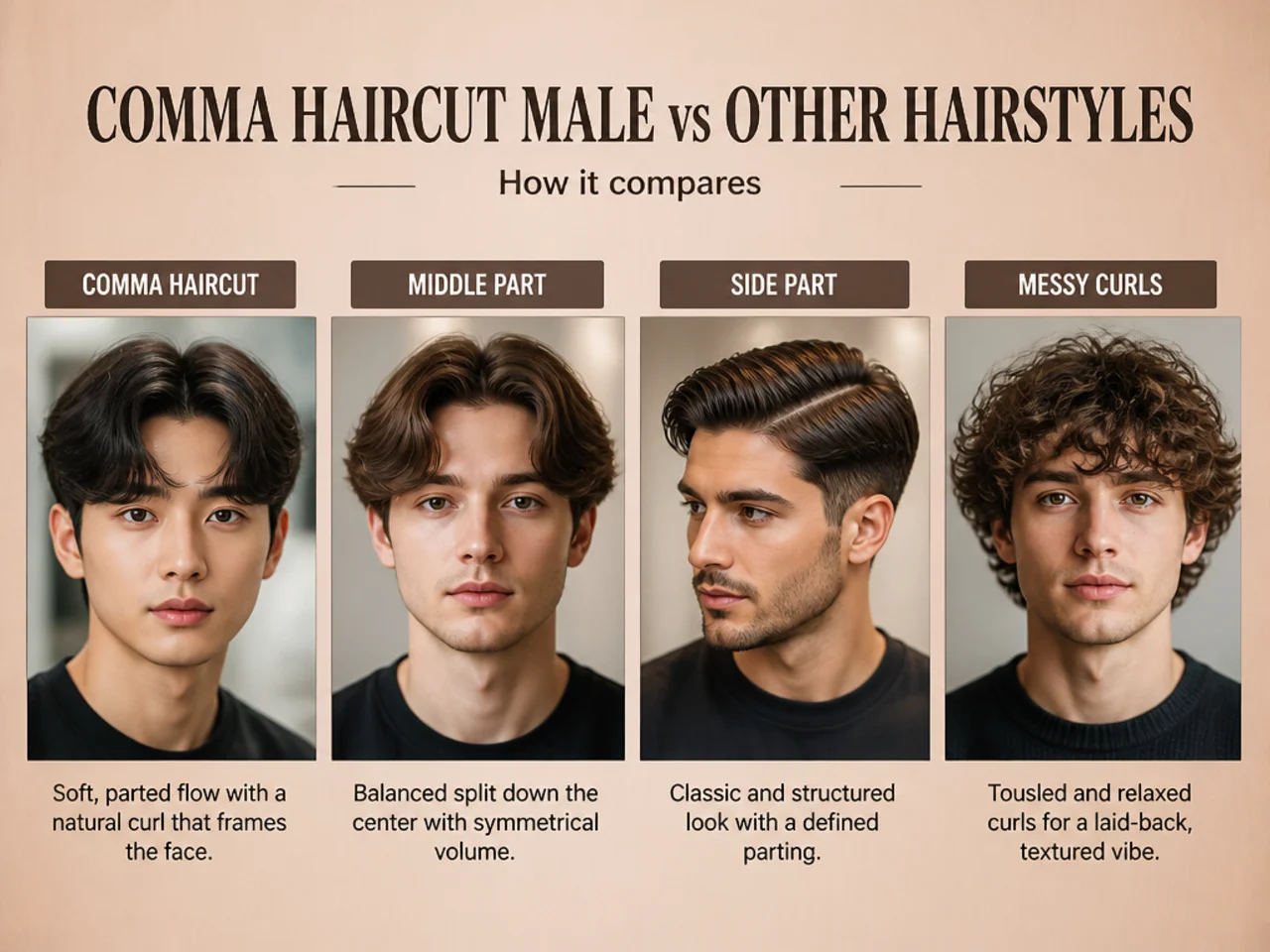 Comma Haircut Male vs Other Hairstyles