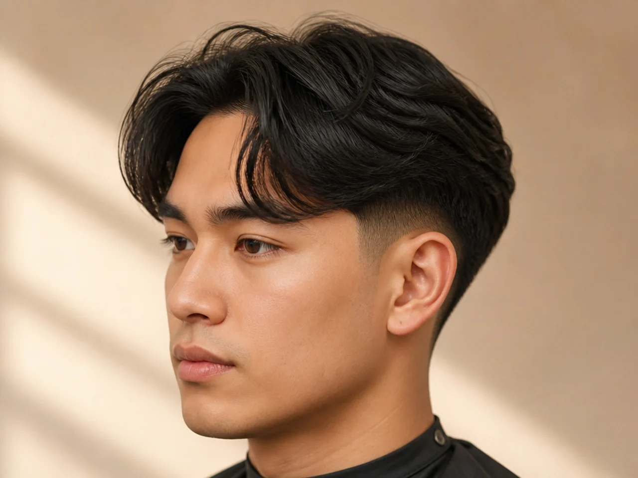 Mid Fade Comma Haircut