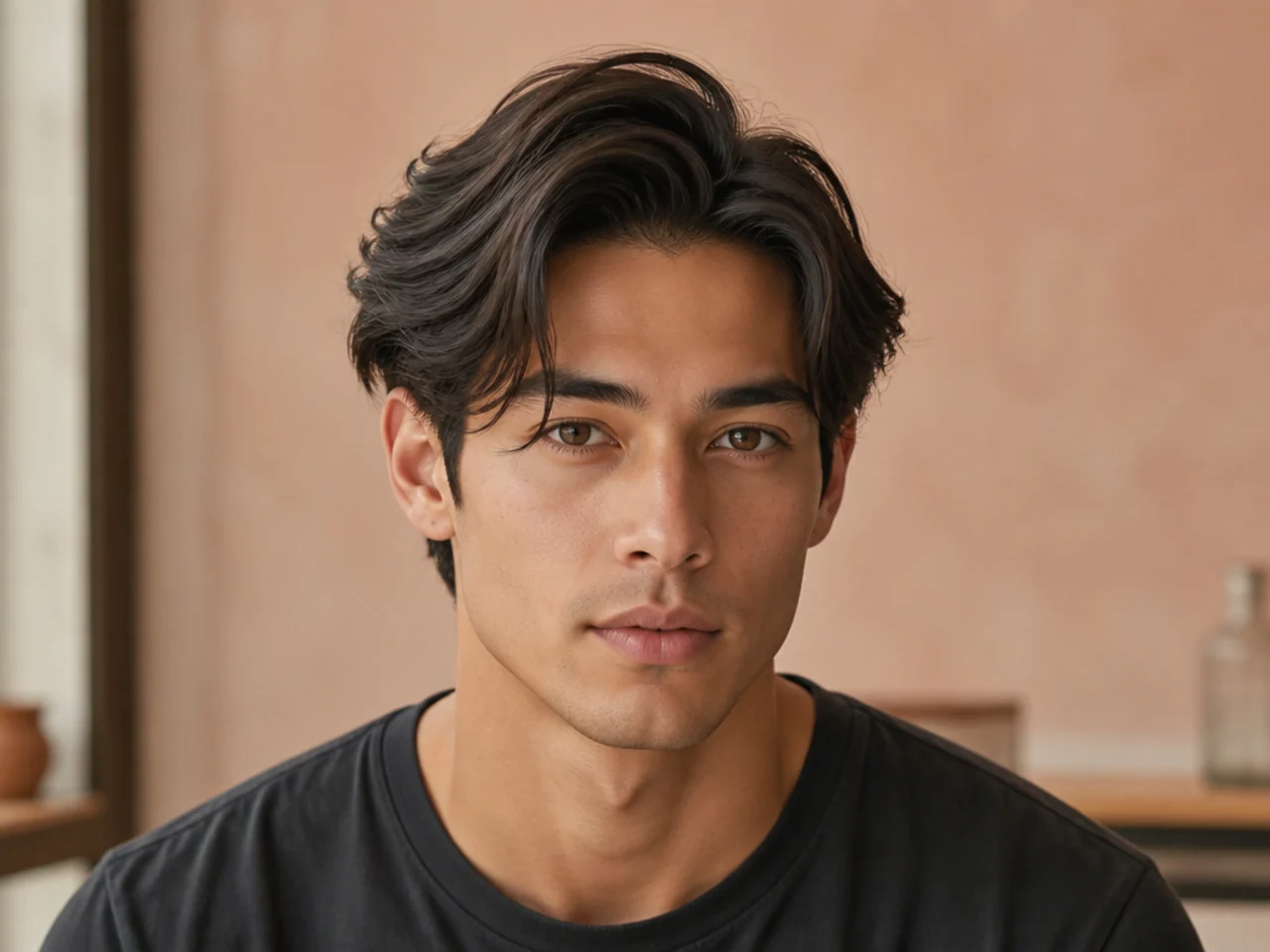 Side Part Comma Hair