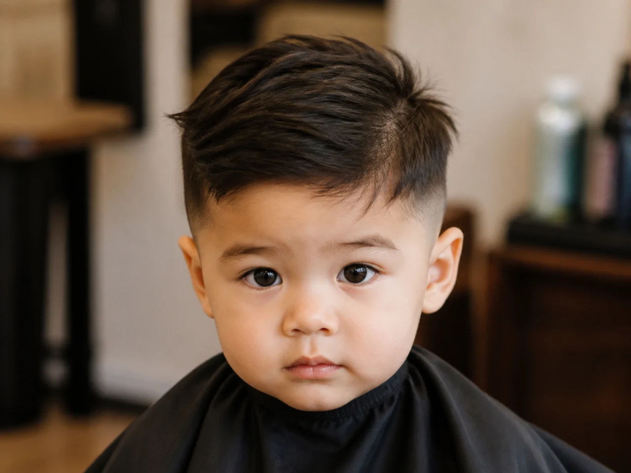 A toddler with length left at the crown whorl