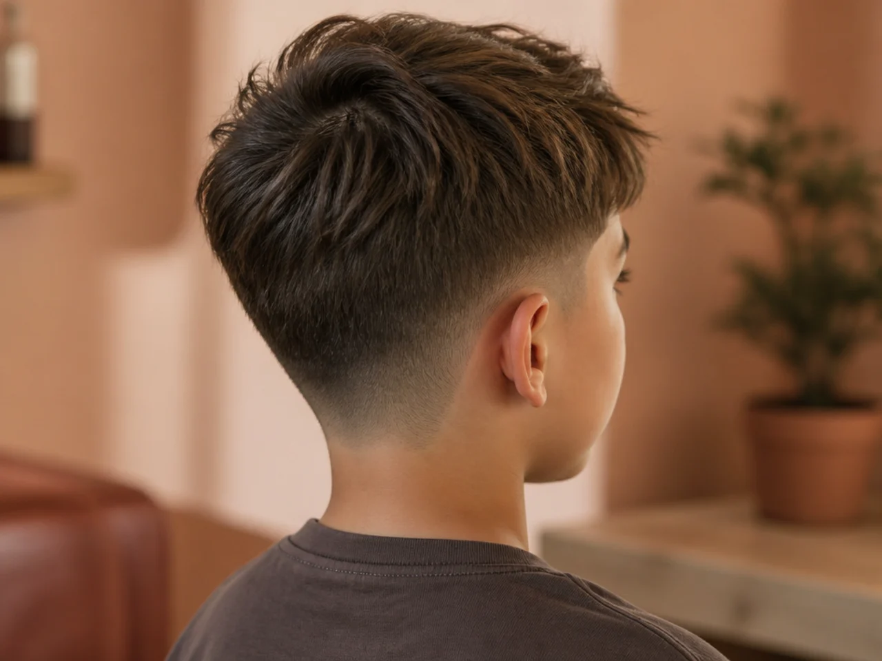 A boy's textured crop three weeks after cutting