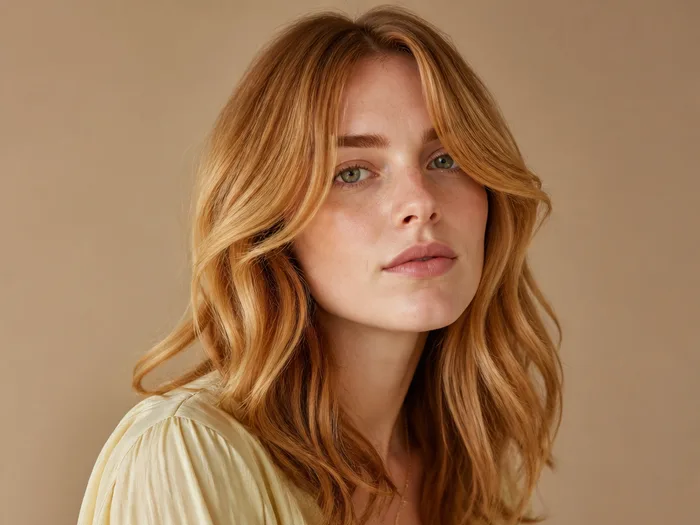 Soft copper blonde with golden copper wash