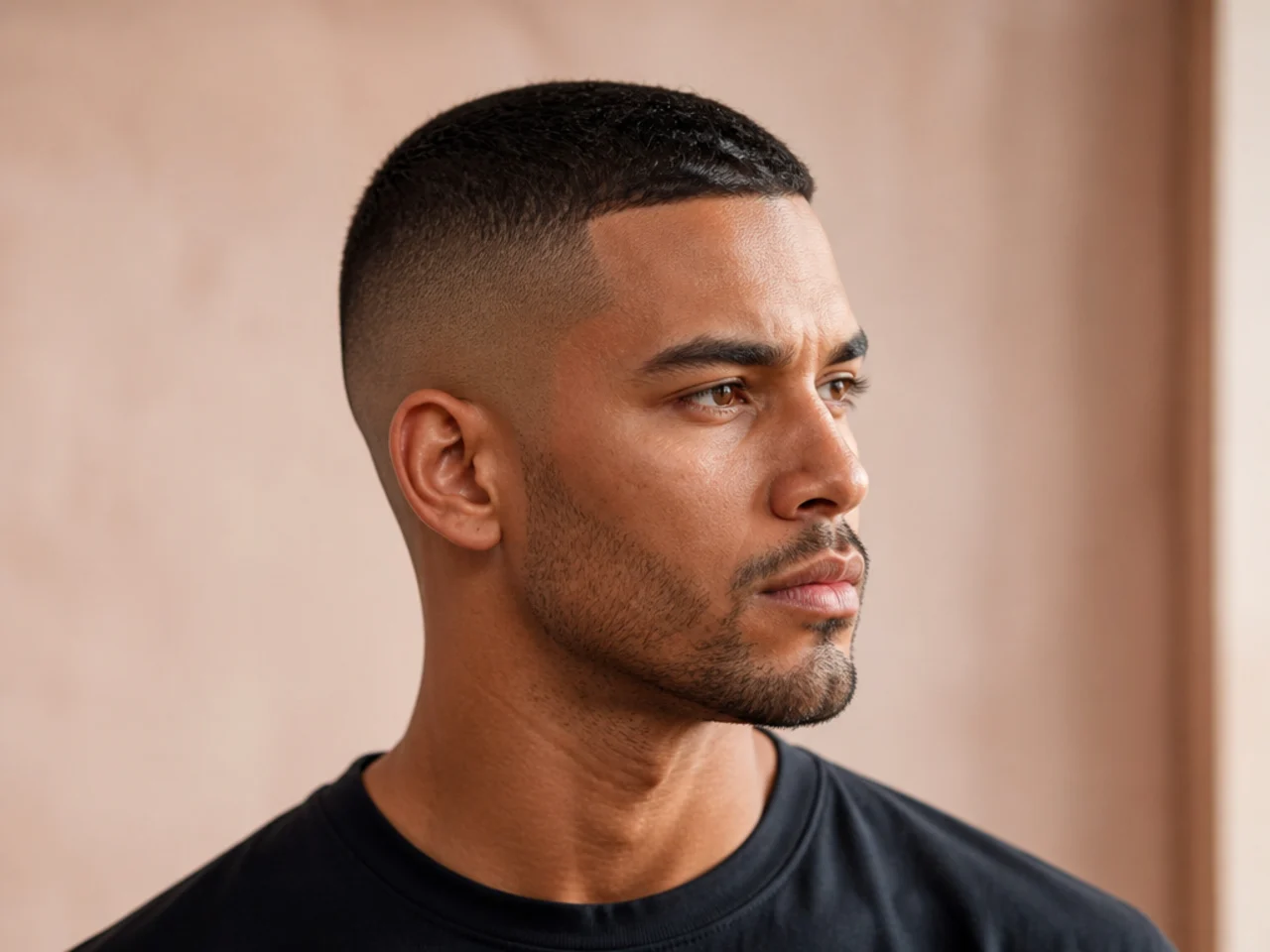 Bold Crew Cut with Short Fade