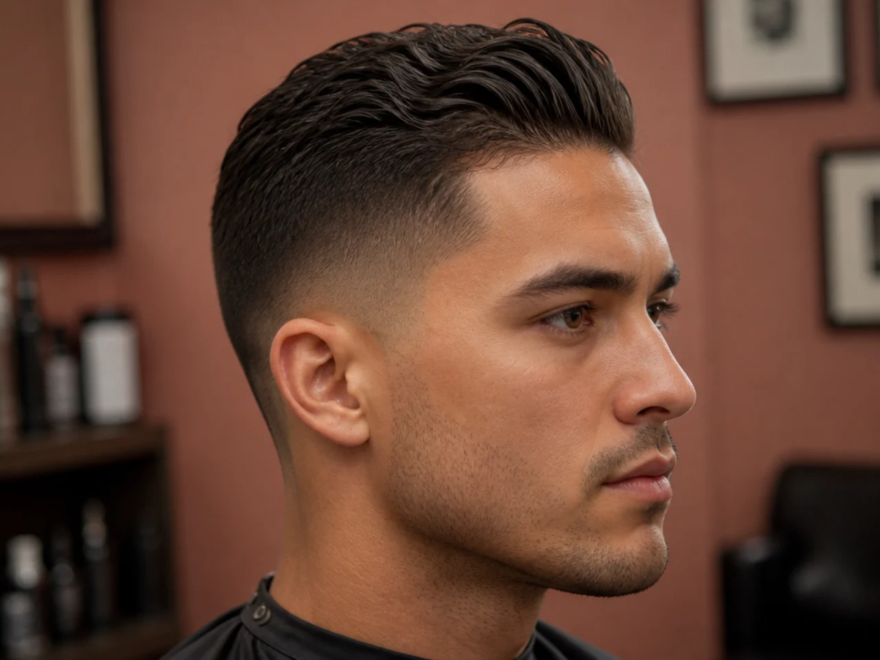 Brushed Back Wavy Crew Cut