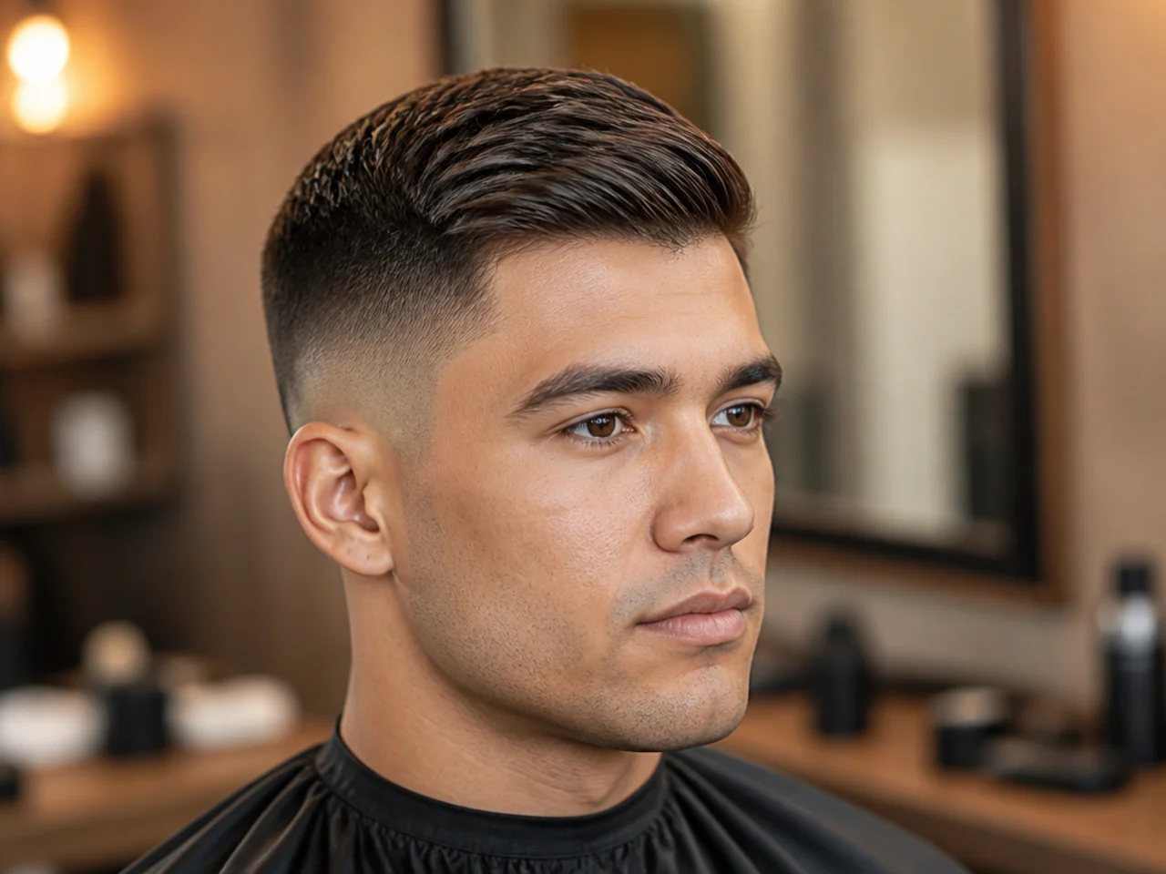 Side Swept Crew Cut Fade
