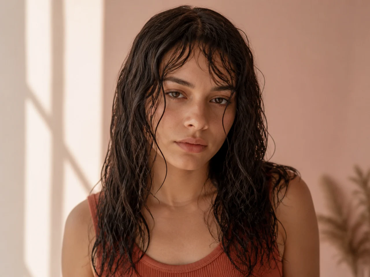 Over-plopped flattened hair