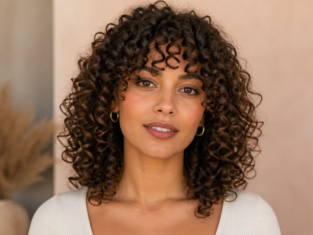 Springy ringlet curly fringe