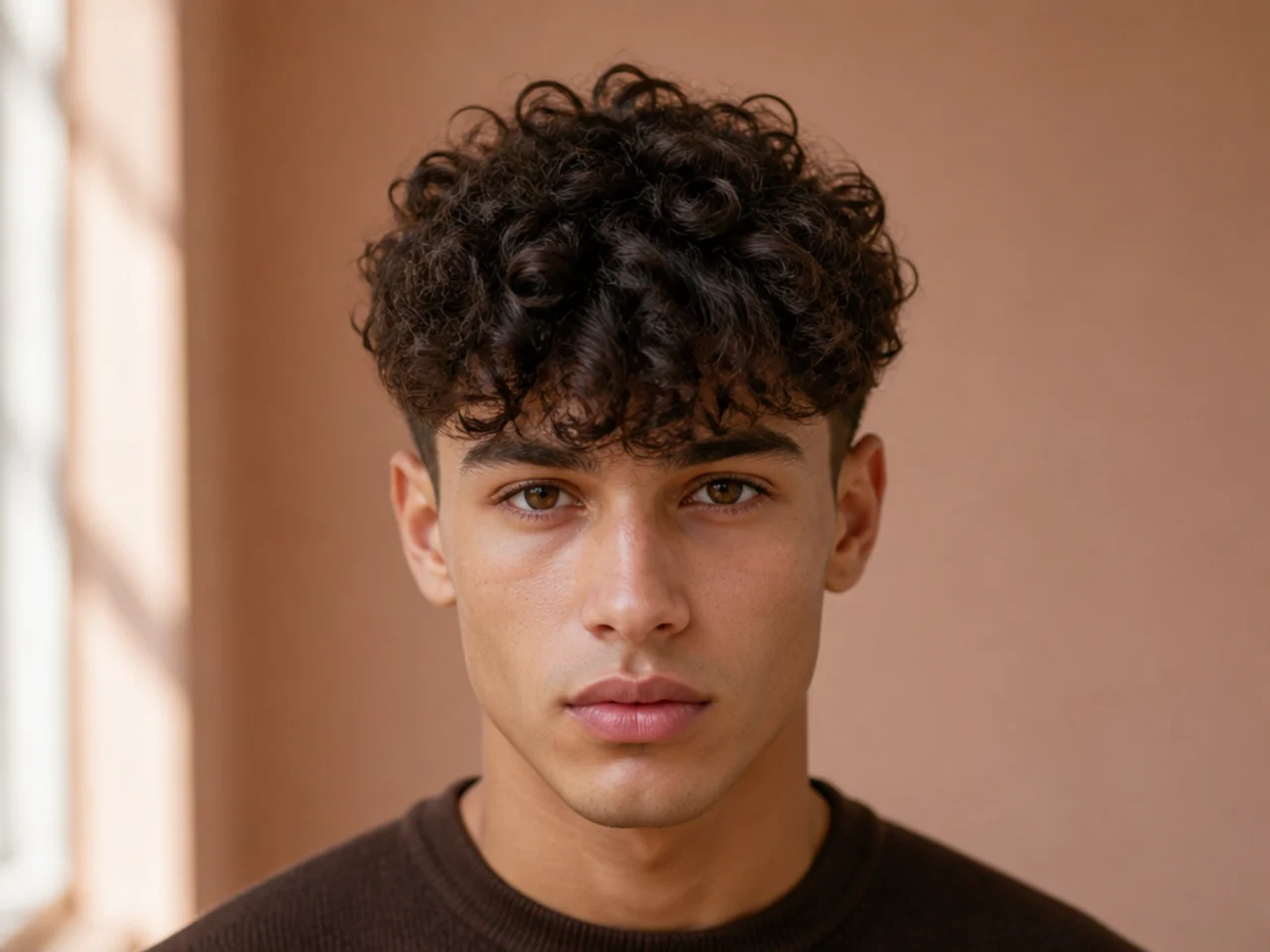 A curly fringe layered from underneath