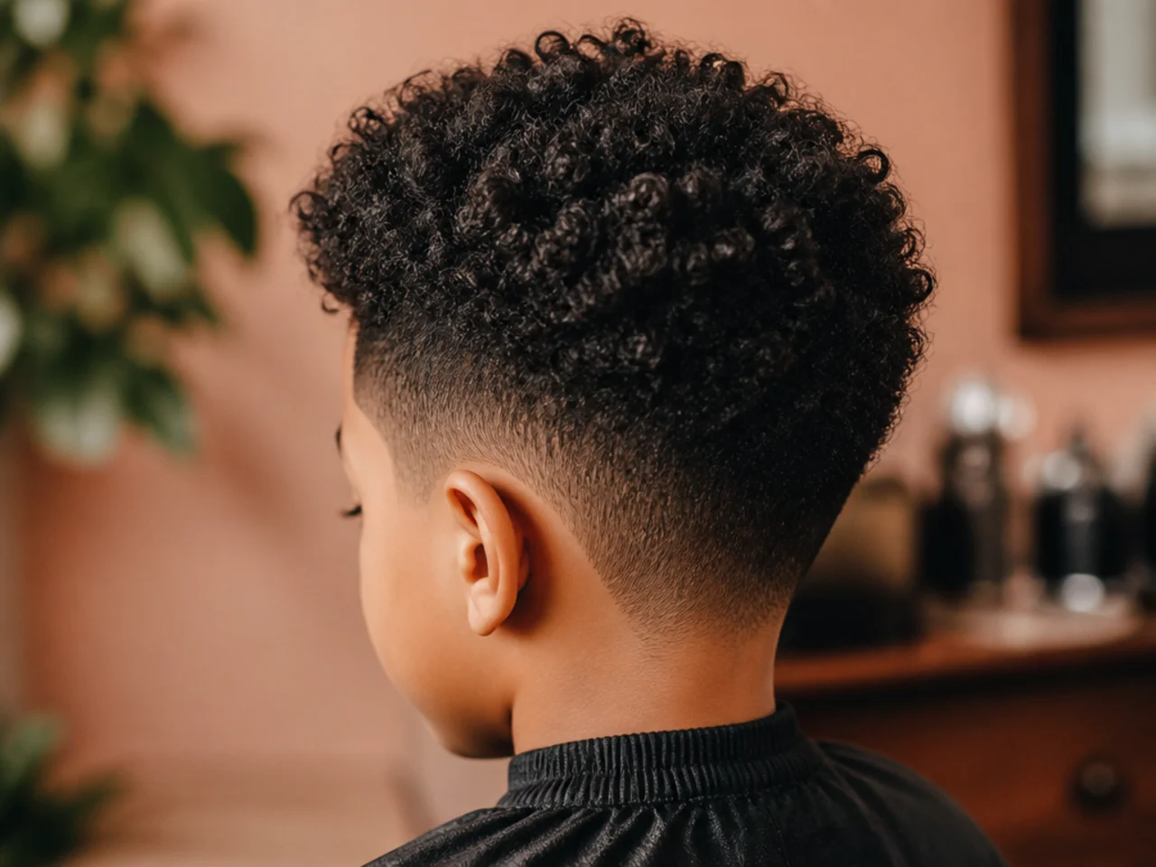 A boy growing out his coily hair into a fuller shape