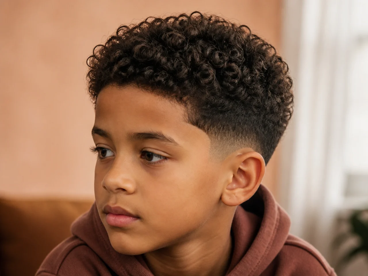 A boy with a very low fade kept below the ear