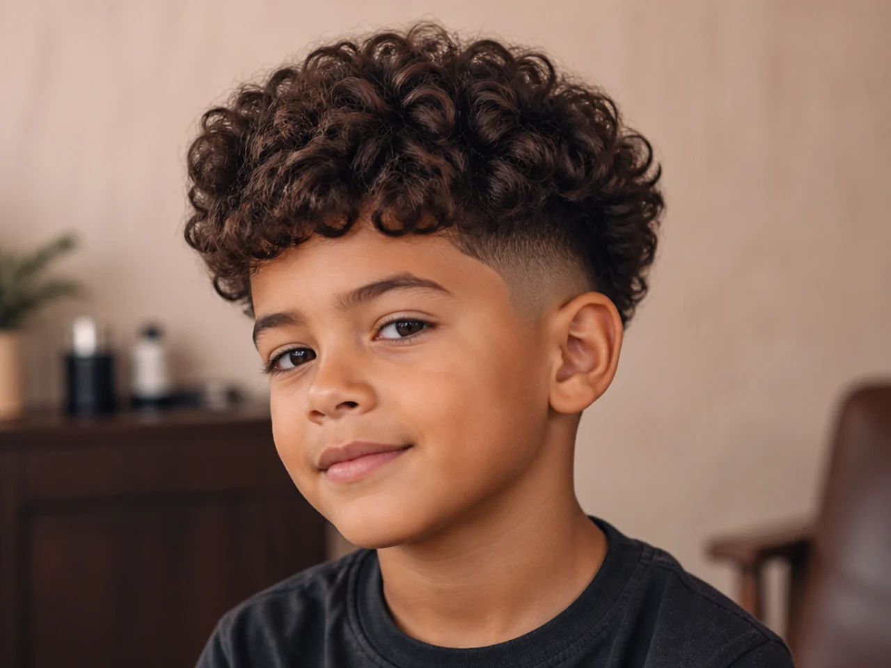 A boy with a broccoli cut