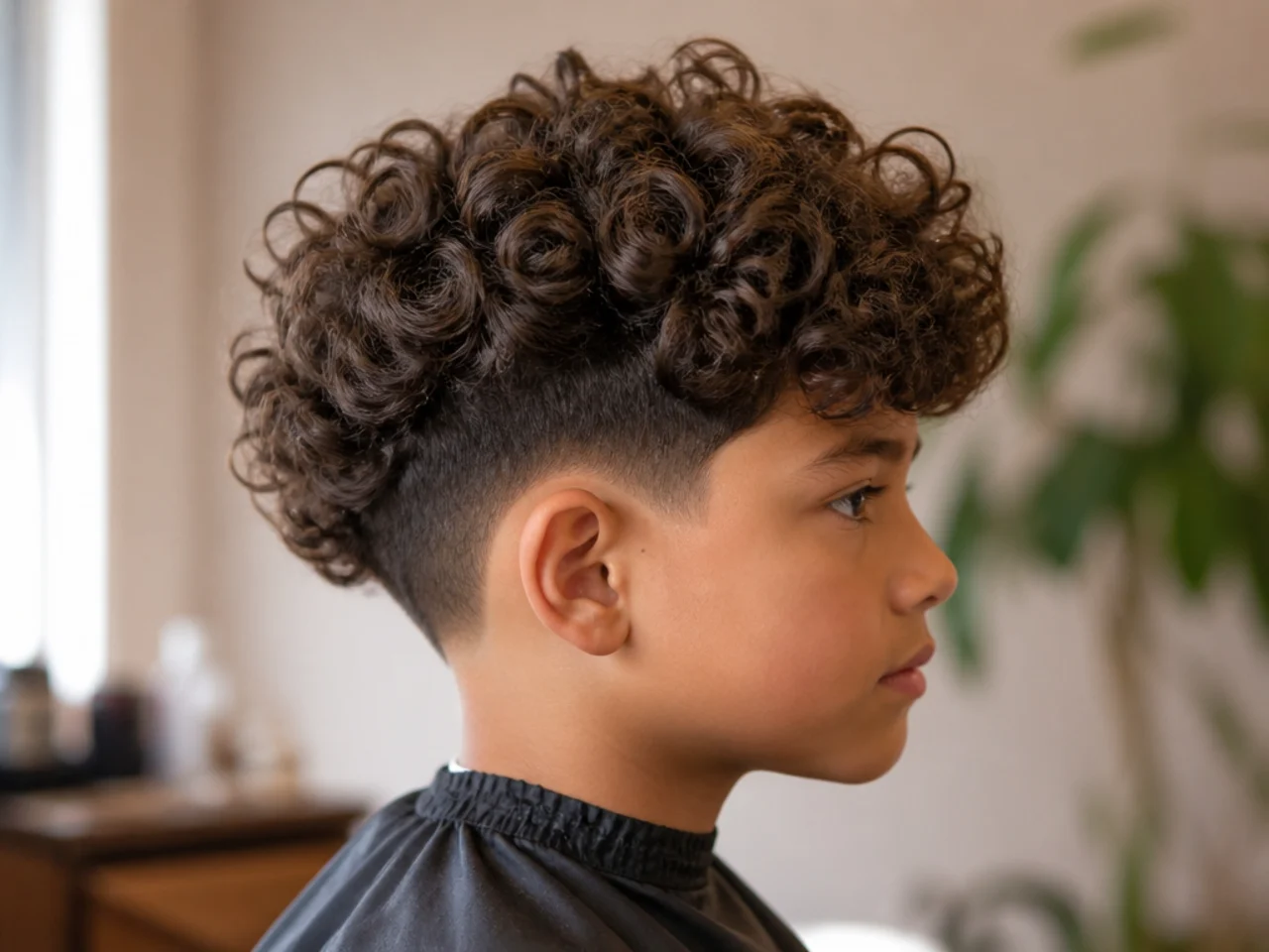 A boy with a long curly mop