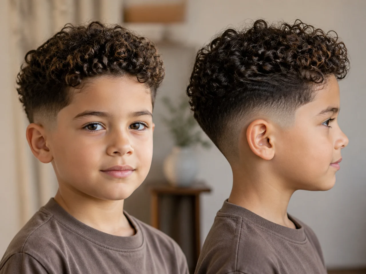 A boy with a well-shaped curly haircut