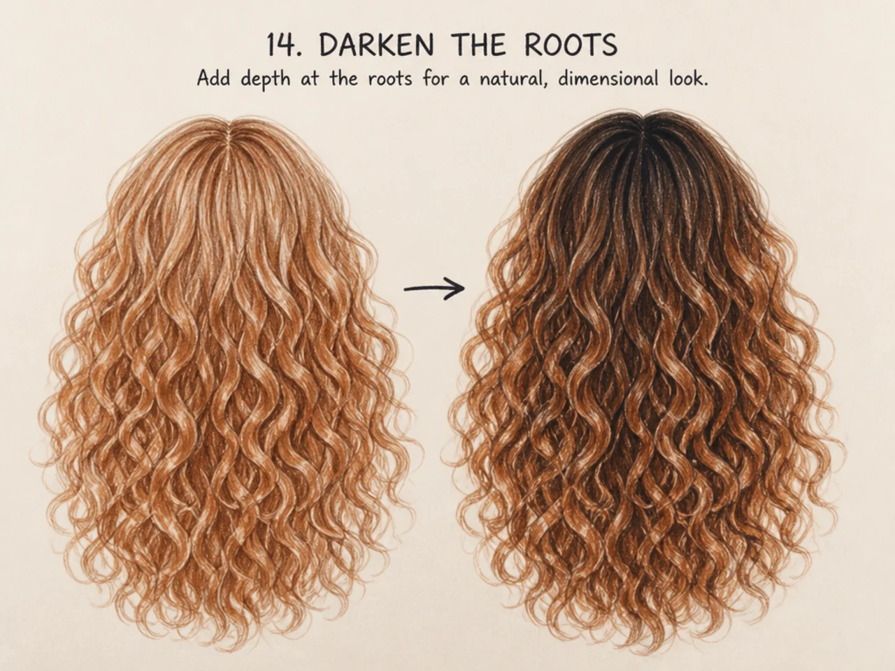 Roots darkened on a hair study