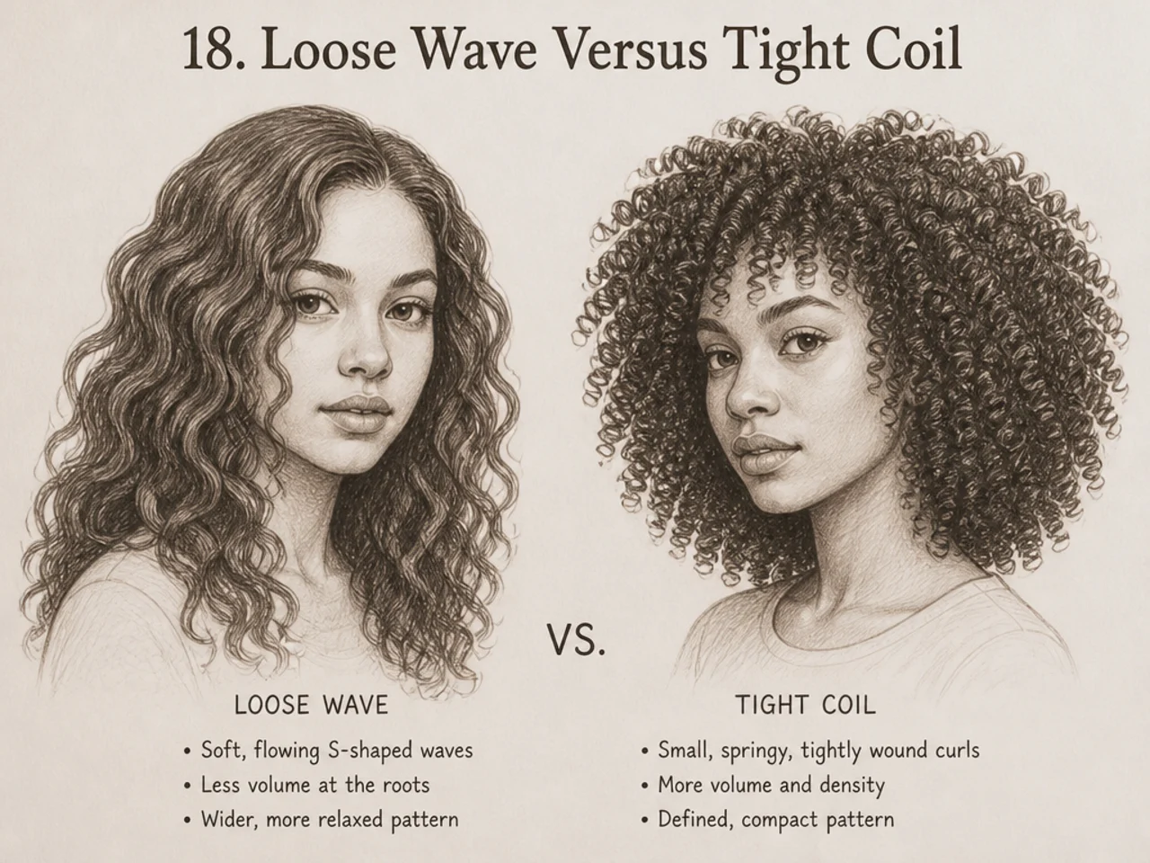 Loose wave and tight coil compared