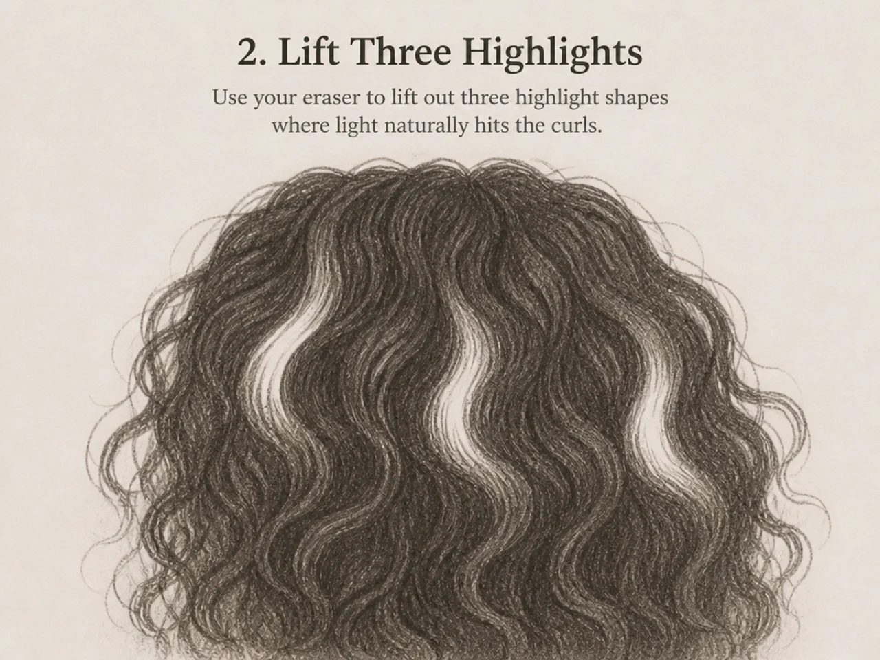 Three highlights lifted from a filled shape