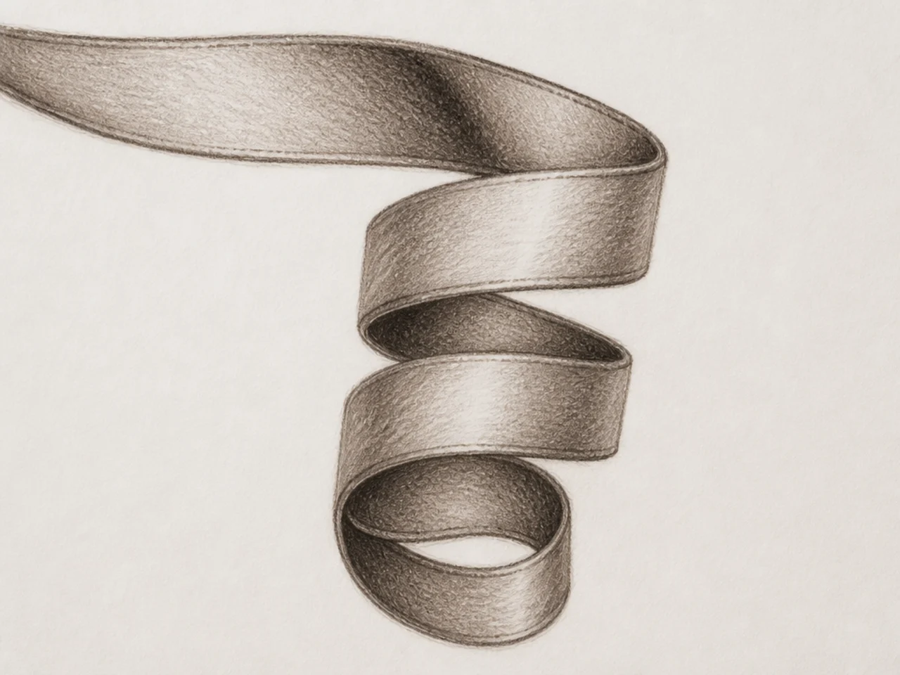 A ribbon coiled into a curl shape