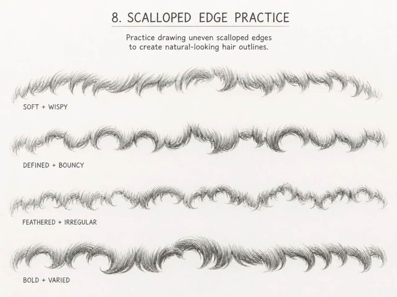 A page of uneven scalloped edges