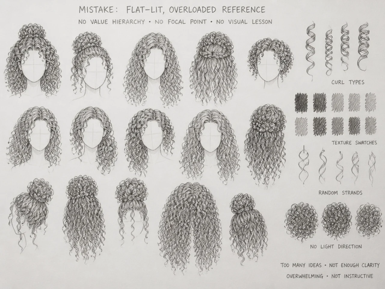A flat-lit busy reference that teaches little
