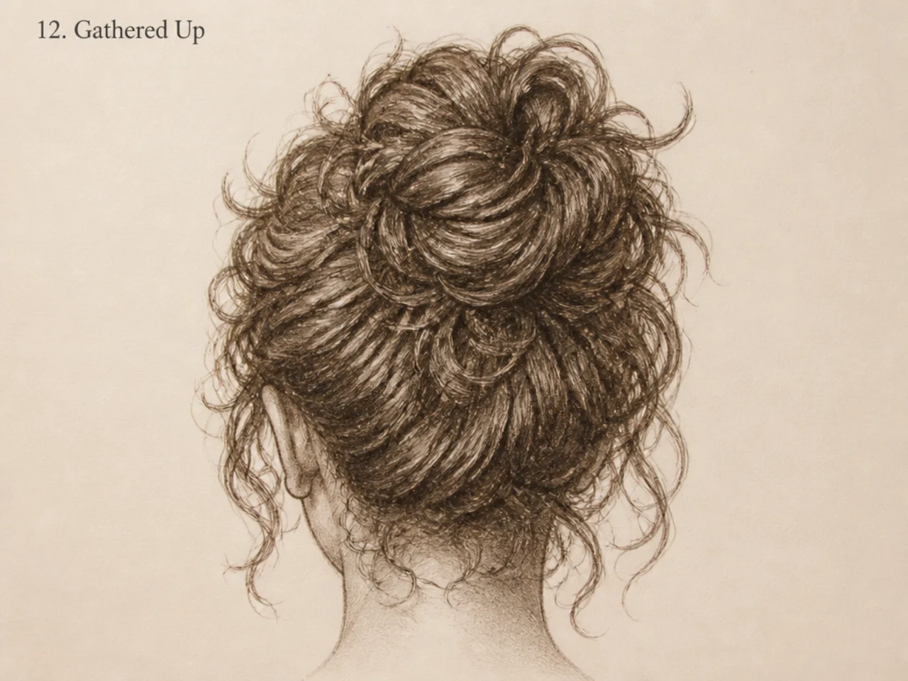 A gathered-up hair reference