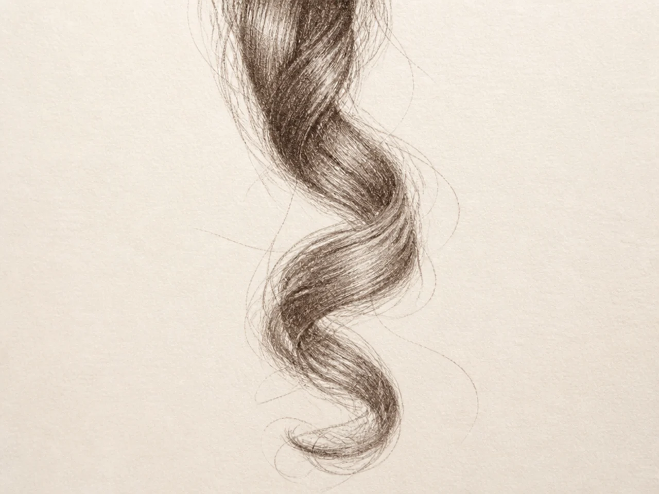 A close-up of a single hair clump