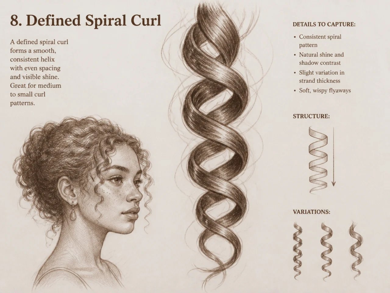 A defined spiral curl reference