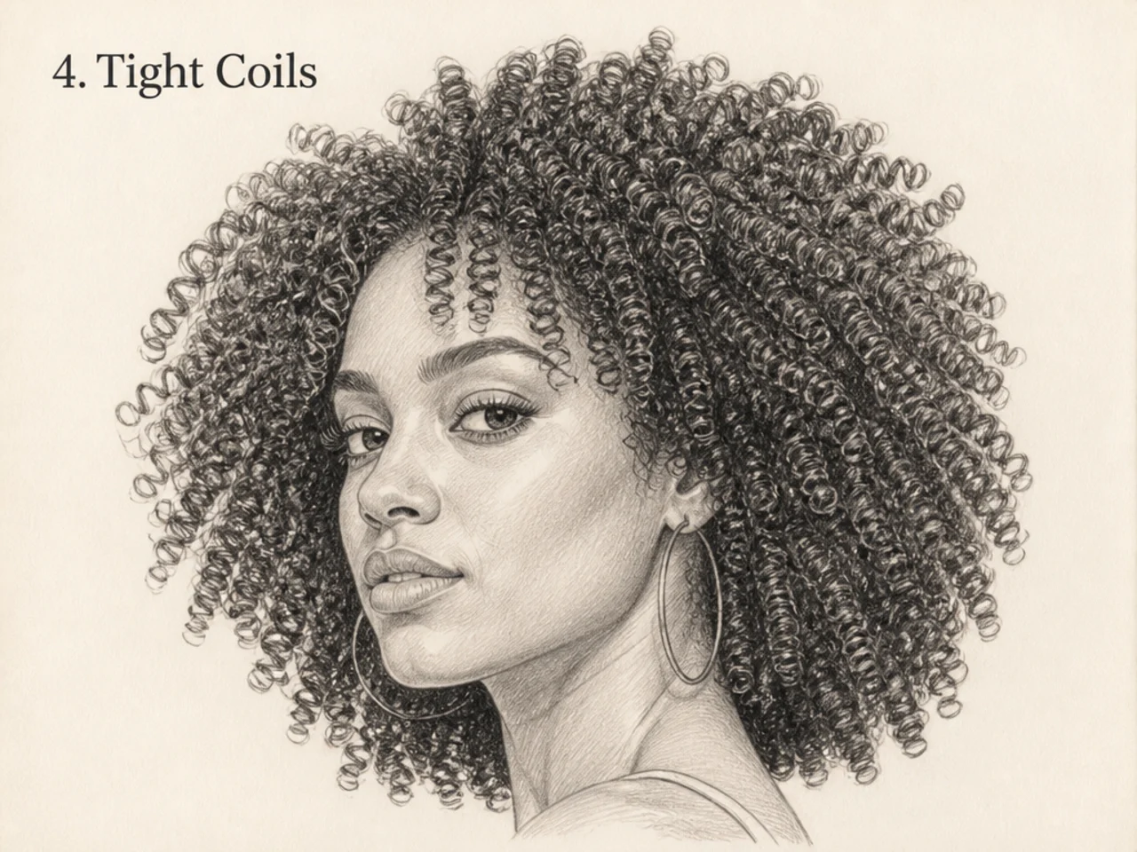 Tight coils drawn as dense texture