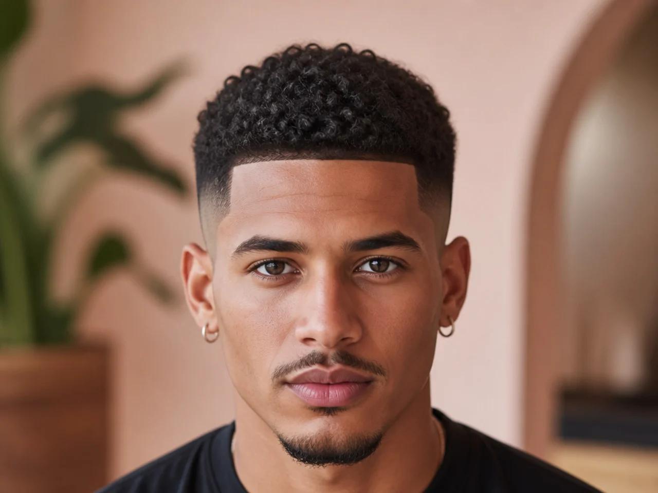 A man with tightly coiled hair over a fade