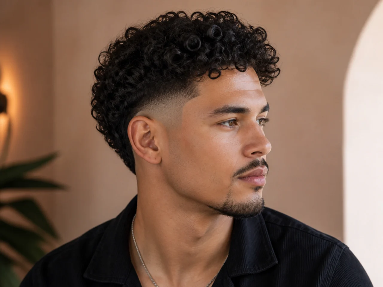 A man with a drop fade behind the ear
