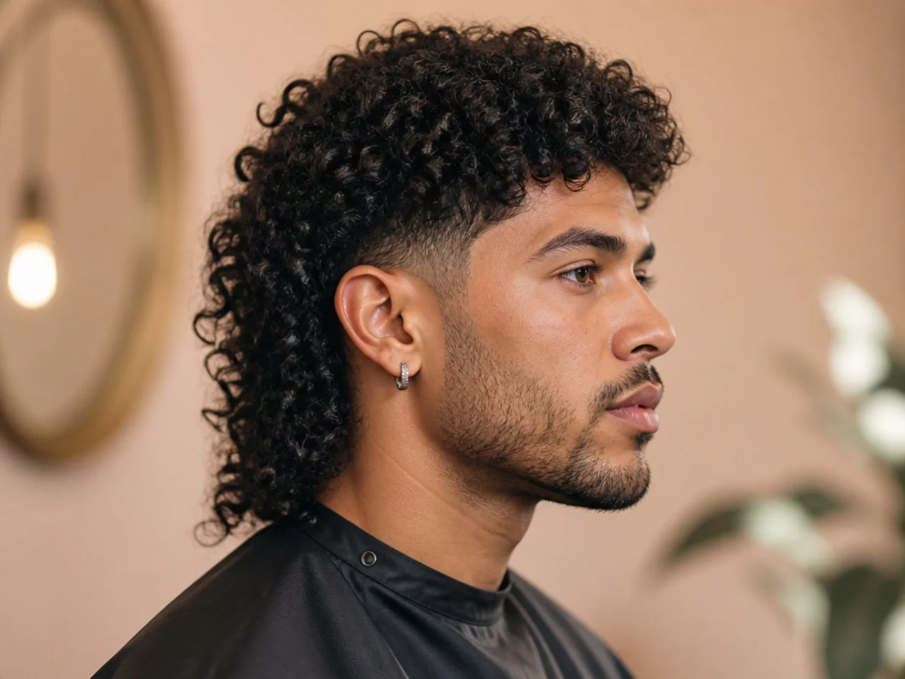 Coily 4A mullet with defined S-loop coils, short top and sculpted back length on a Black man