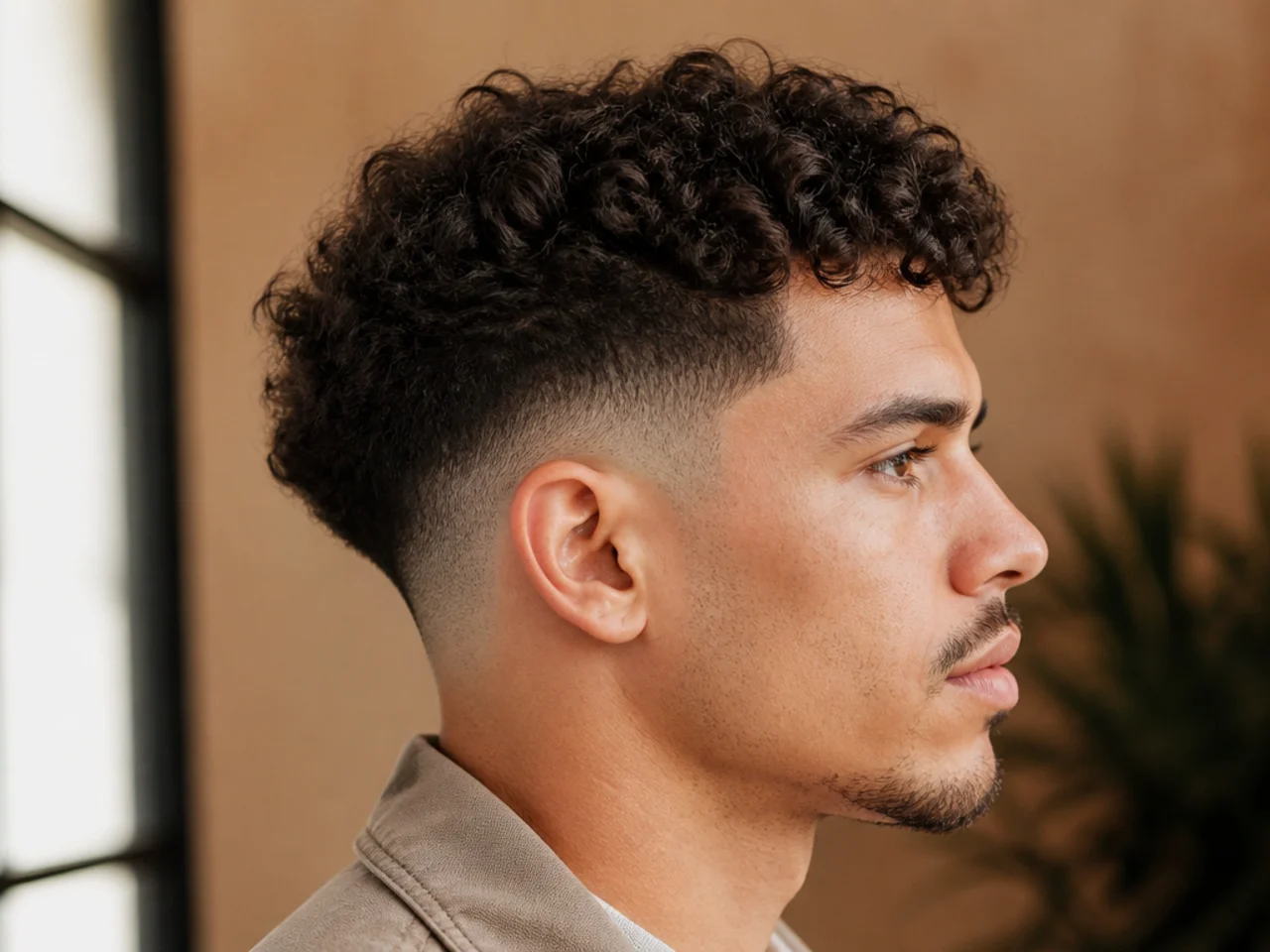 A curly haircut four weeks after cutting