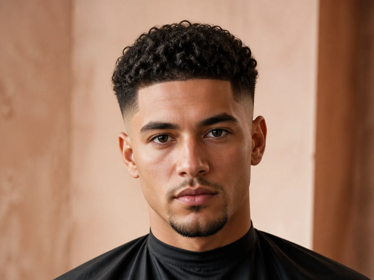 A man with a mid fade blended into curls