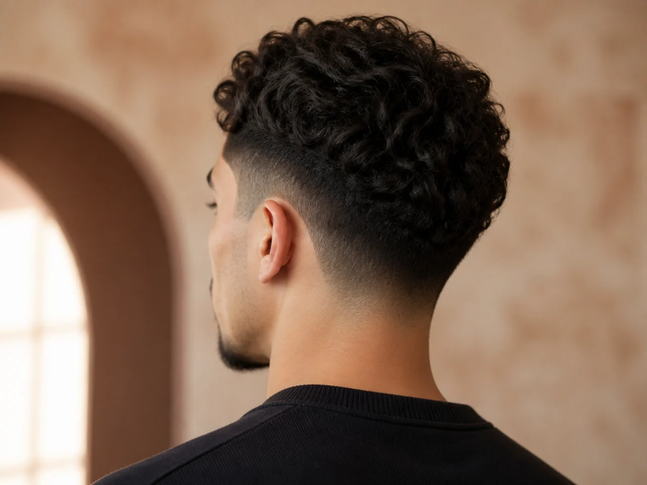 A man with a curly textured crop