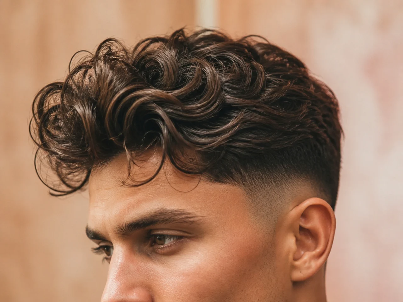 A man with a curly quiff