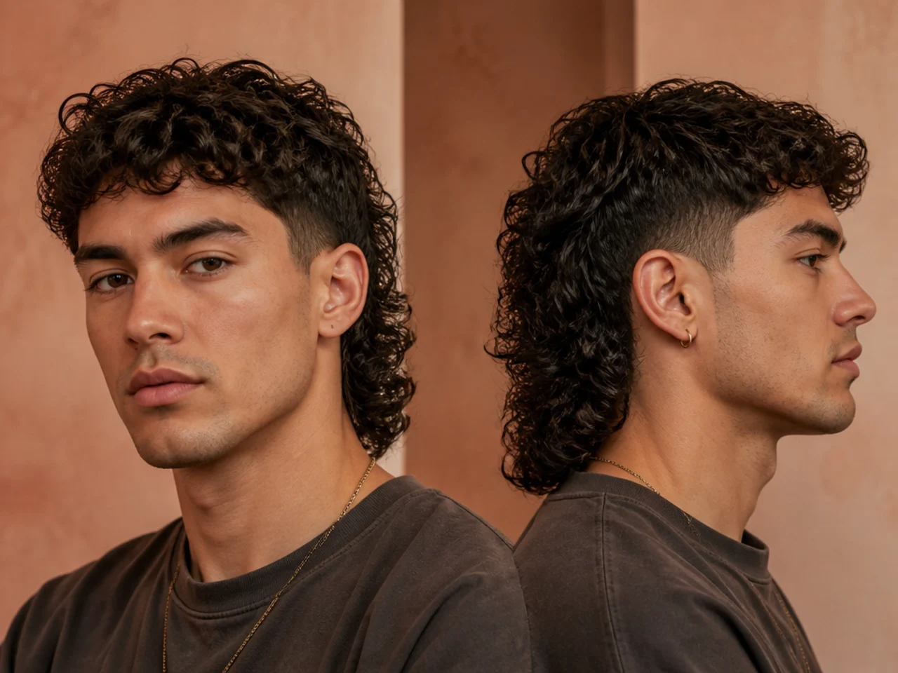 A man with a curly mullet