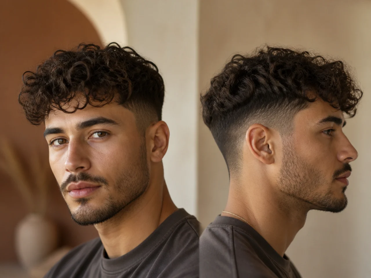 A man with softened day-three curls