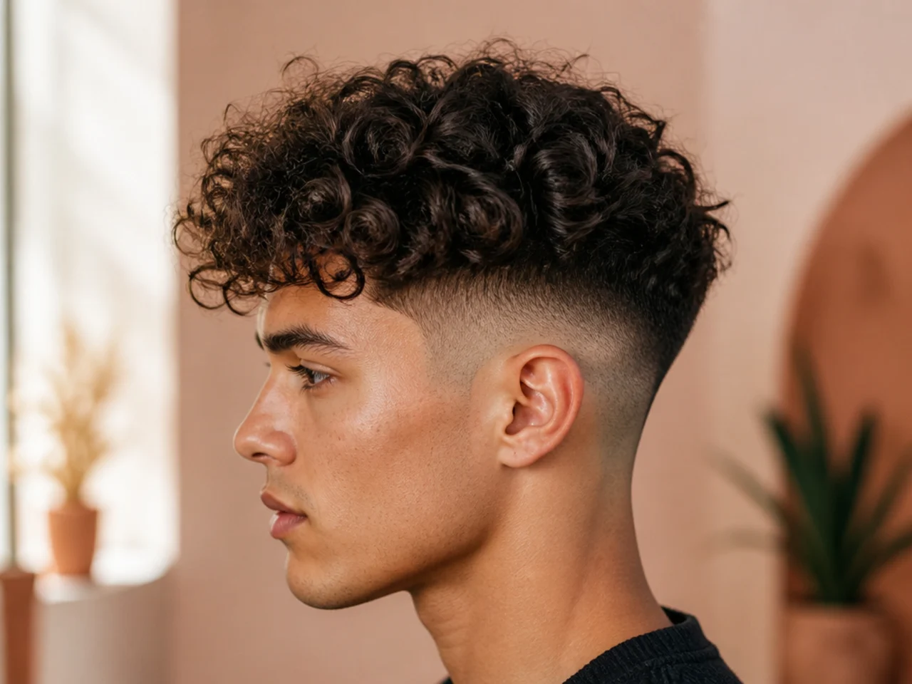 Defined curl clumps beside separated frizzy curls