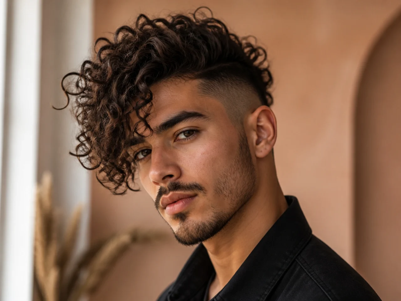 A man with long curls over an undercut