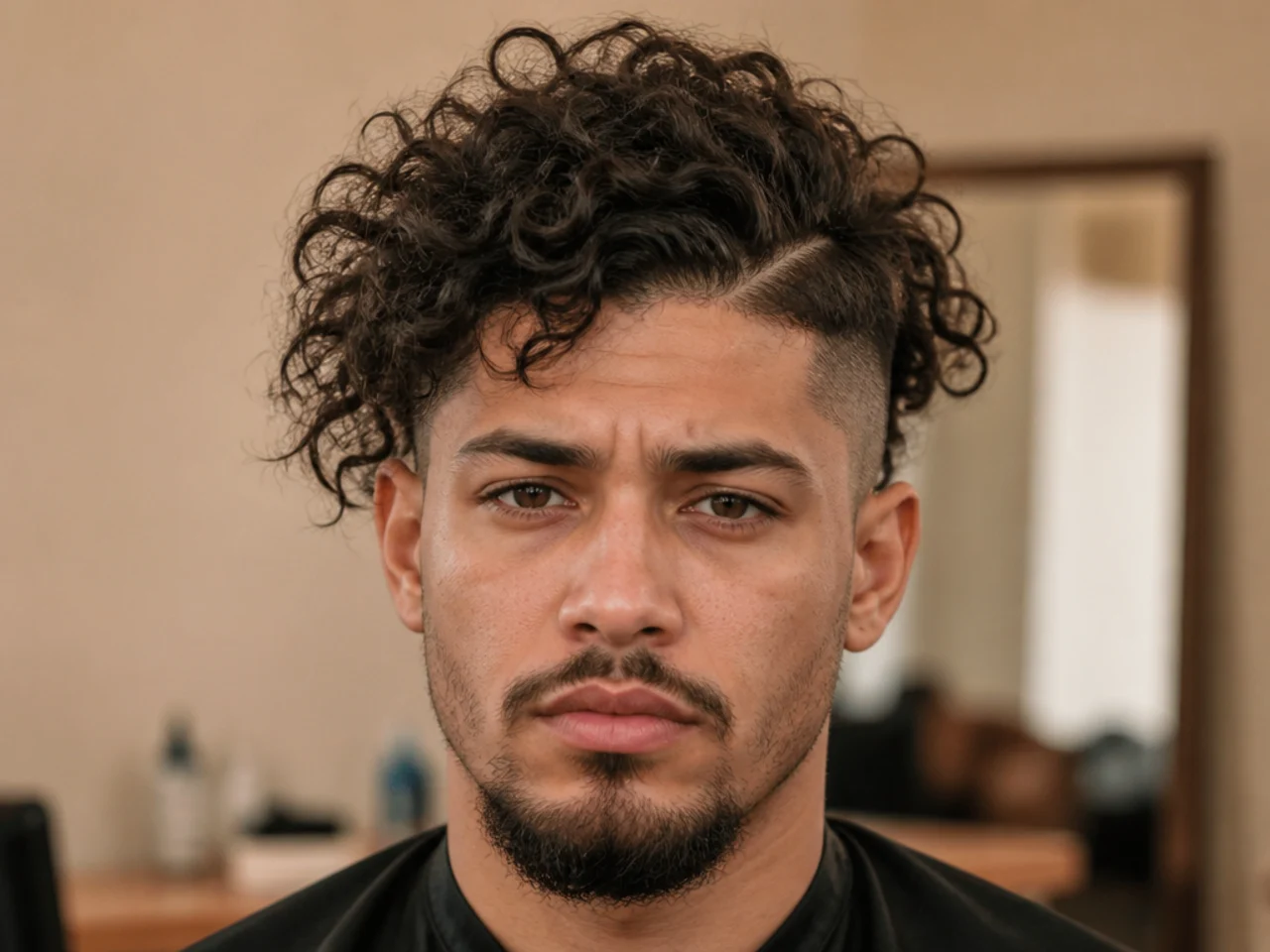 A badly grown out curly undercut
