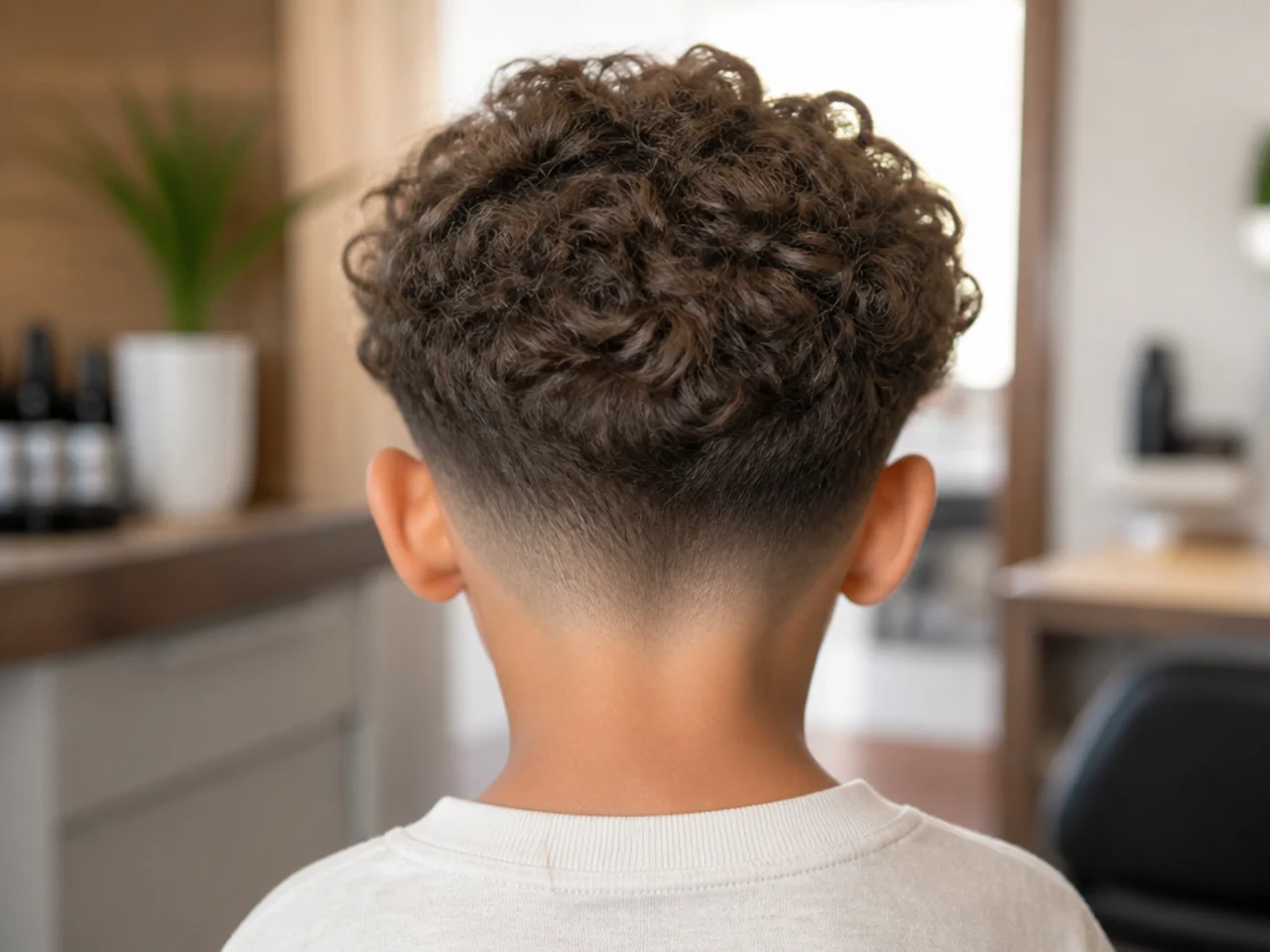 The back of a toddler's head with the nape trimmed short