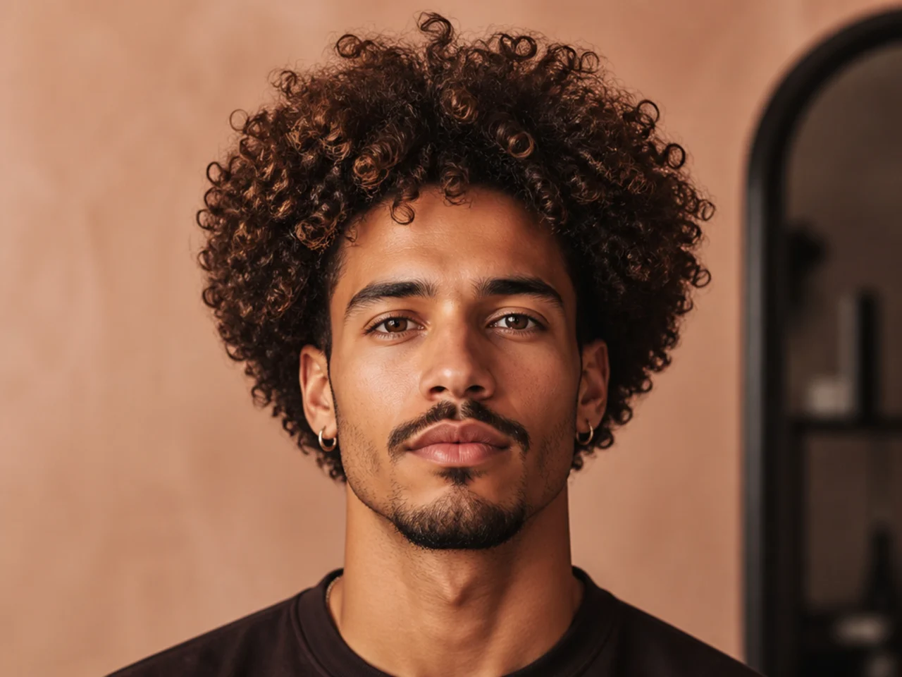 Curly halo afro shape with rounded silhouette and soft perimeter on 3C to 4A coils