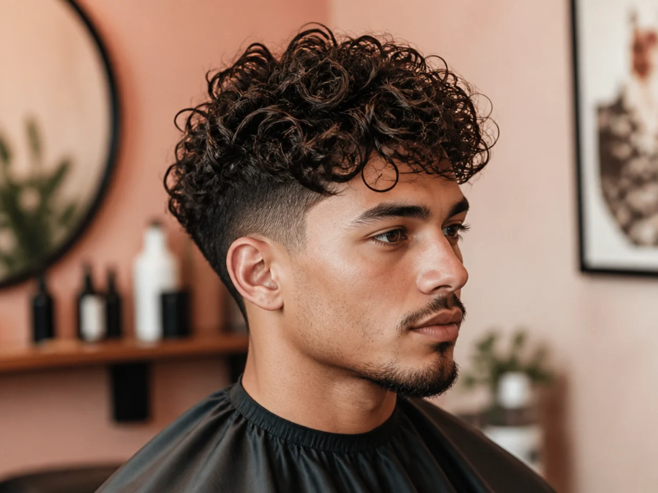 Styling essentials for curly hair including leave-in curl cream diffuser and satin pillowcase