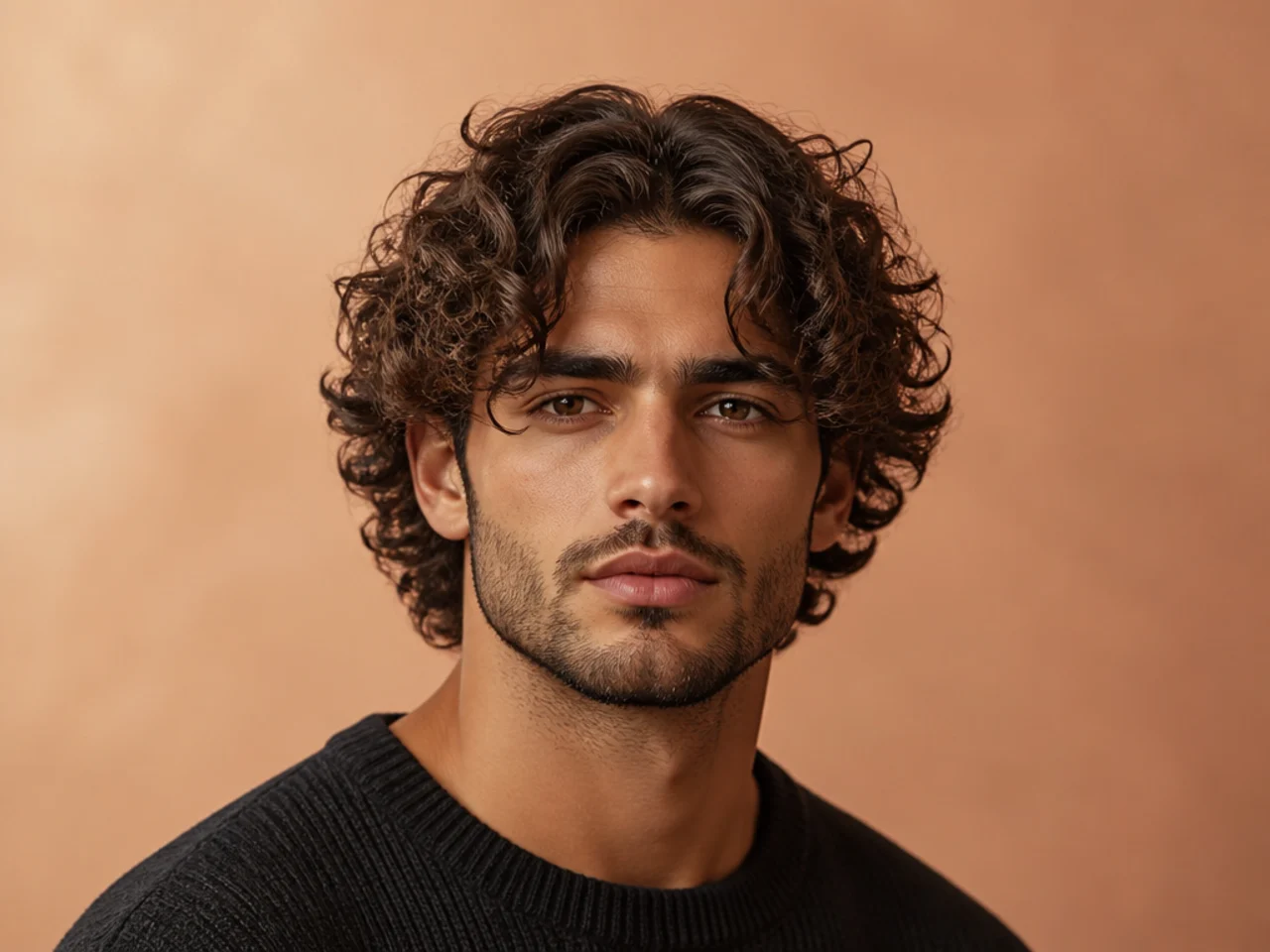 Curly Middle Part