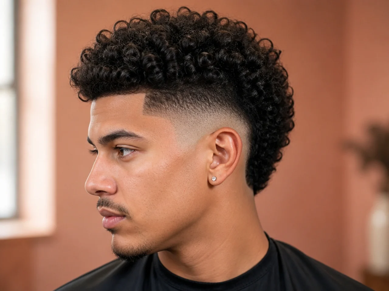 Curly Mohawk Burst Fade