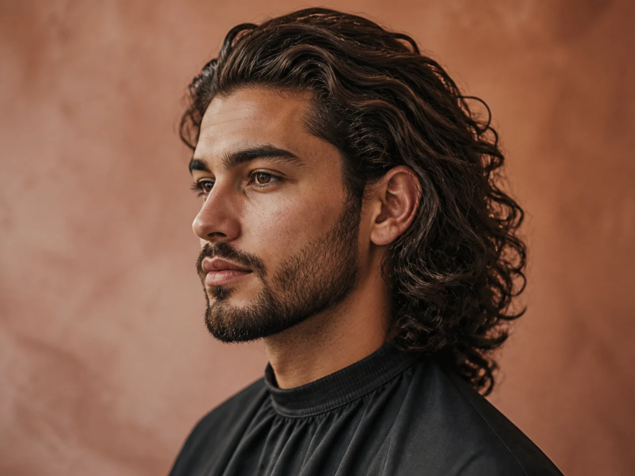 Long Brushed Back Curls