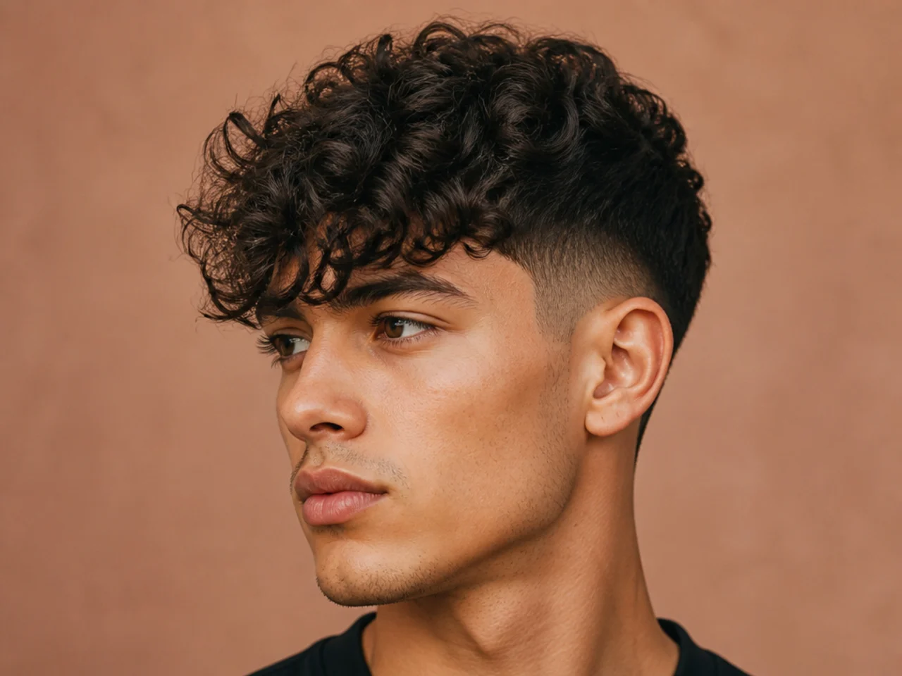 Long Curly Fringe with Short Sides