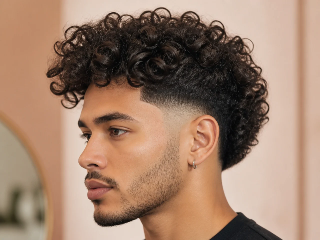 Long Curly Hair Fade