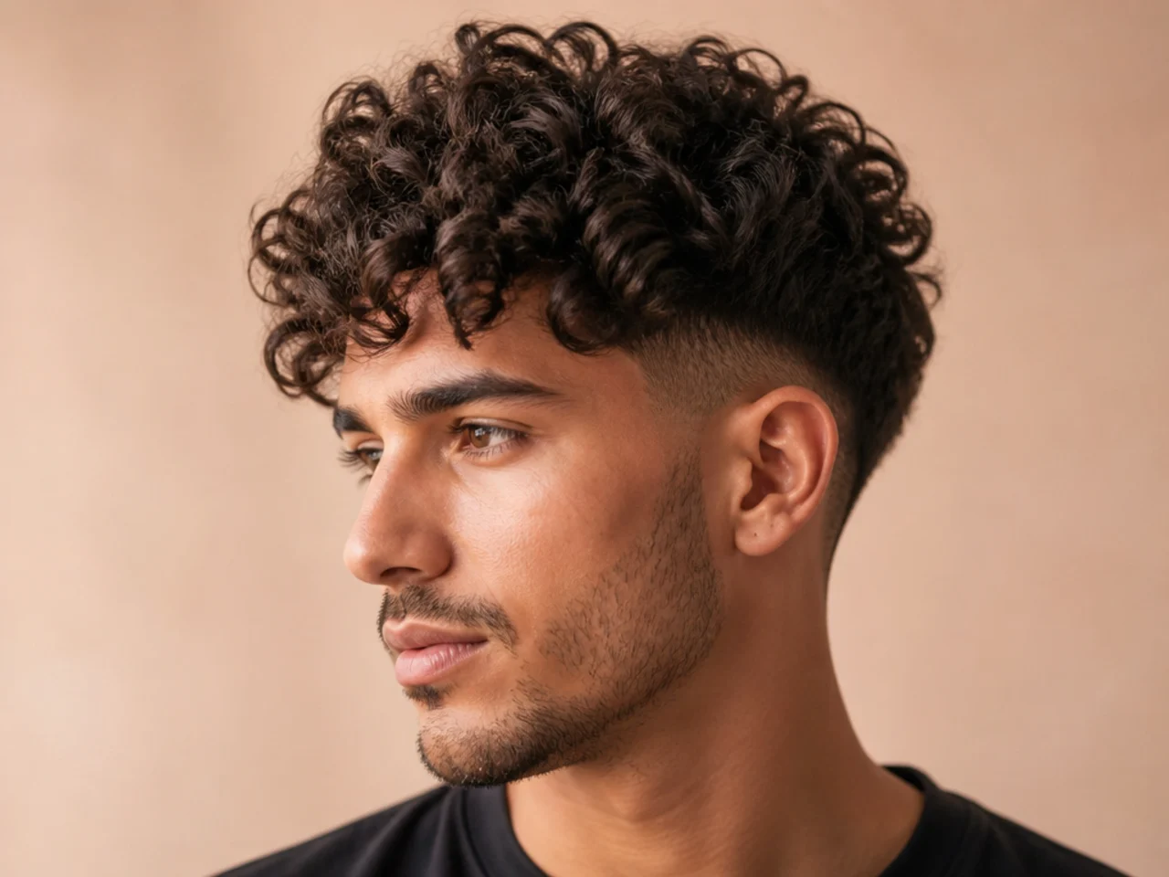 Messy Curly Hair Men