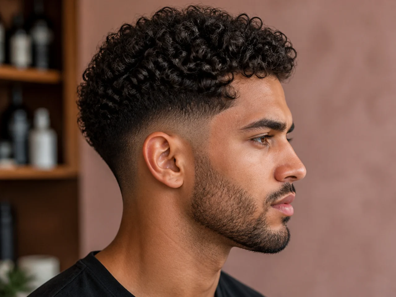 Thick Curls with Low Fade